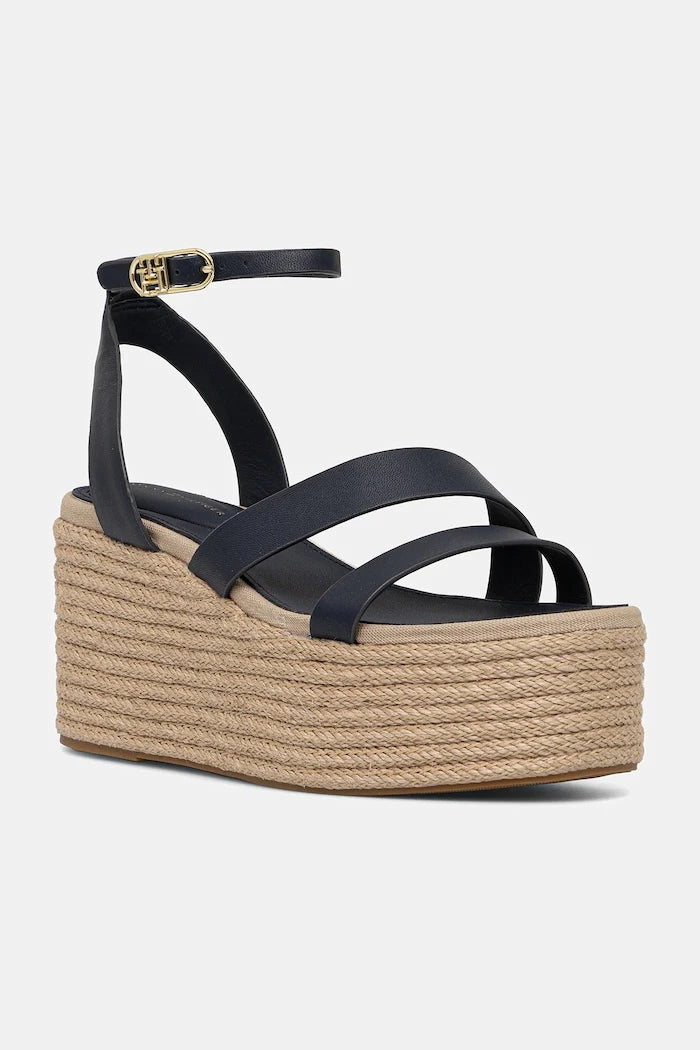 Tommy Hilfiger Anklet Bantlı Deri Platform Sandalet