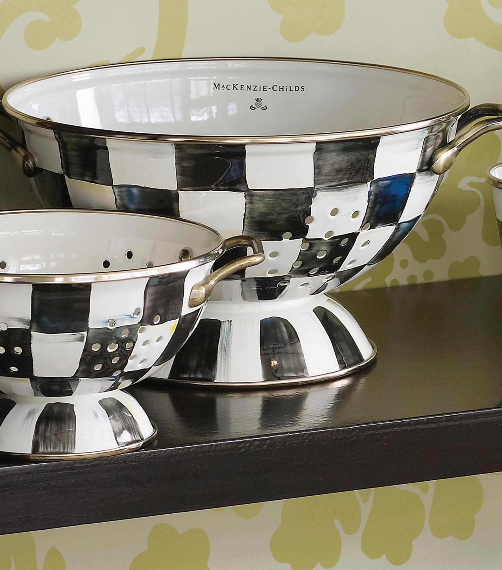 Courtly Check Enamel Colander
