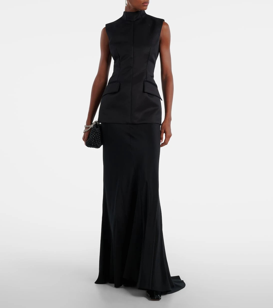 Sportmax - فستان سيلين من مزيج القطن