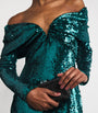 Zuhair Murad Blue Sequinned Off-The-Shoulder Gown