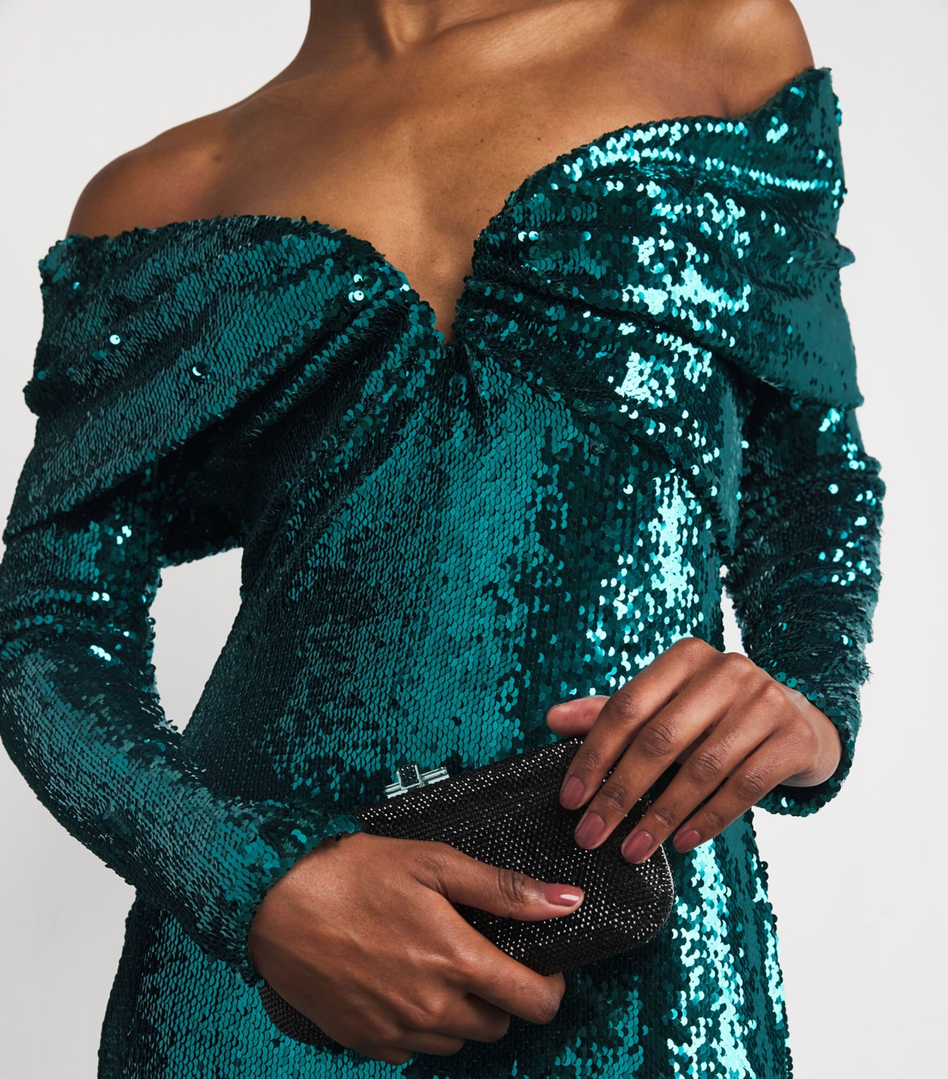 Zuhair Murad Blue Sequinned Off-The-Shoulder Gown