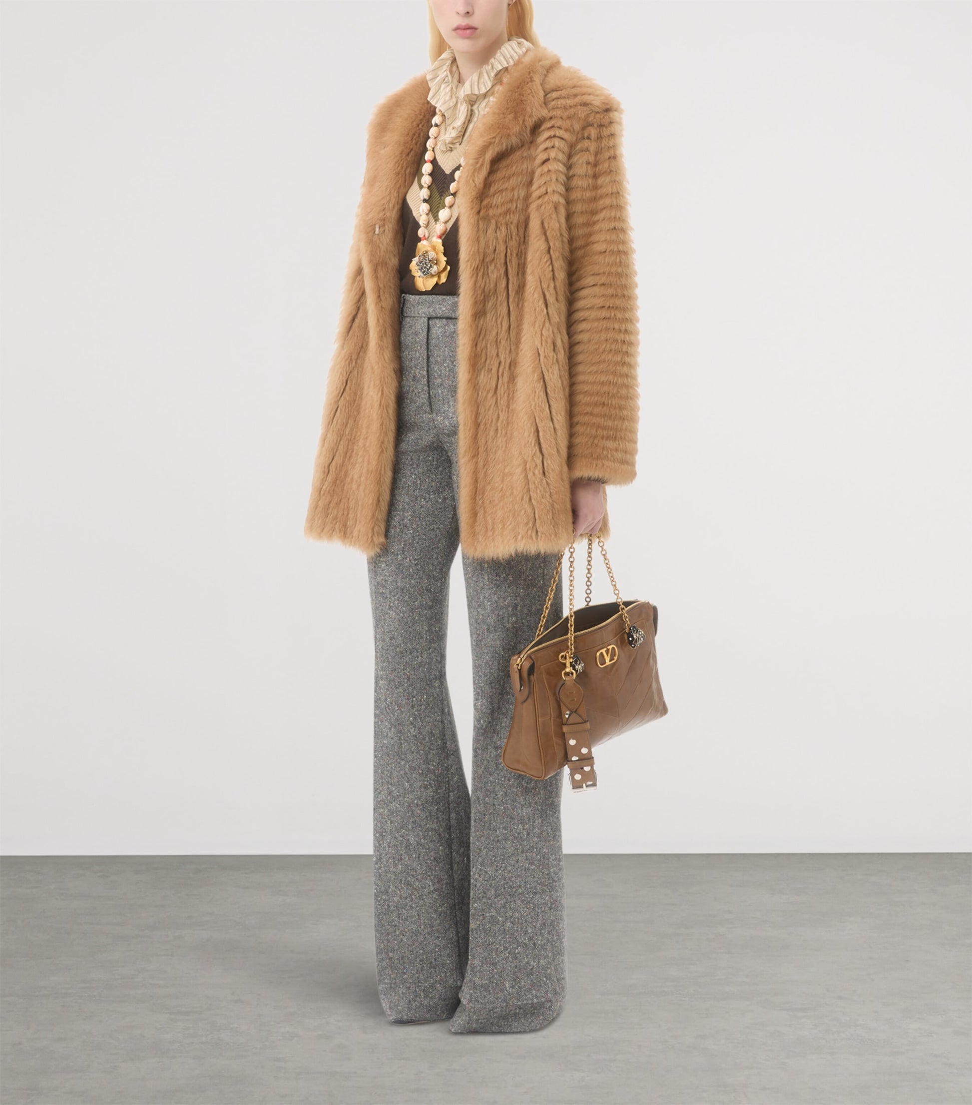 Valentino Brown Goat Fur Jacket