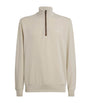 Cotton-Blend Polo Pony Quarter-Zip Sweater