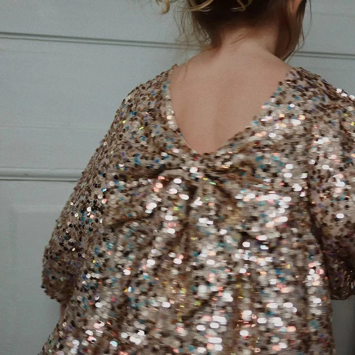 Детска рокля Konges Sløjd LILA SEQUINS BOW DRESS