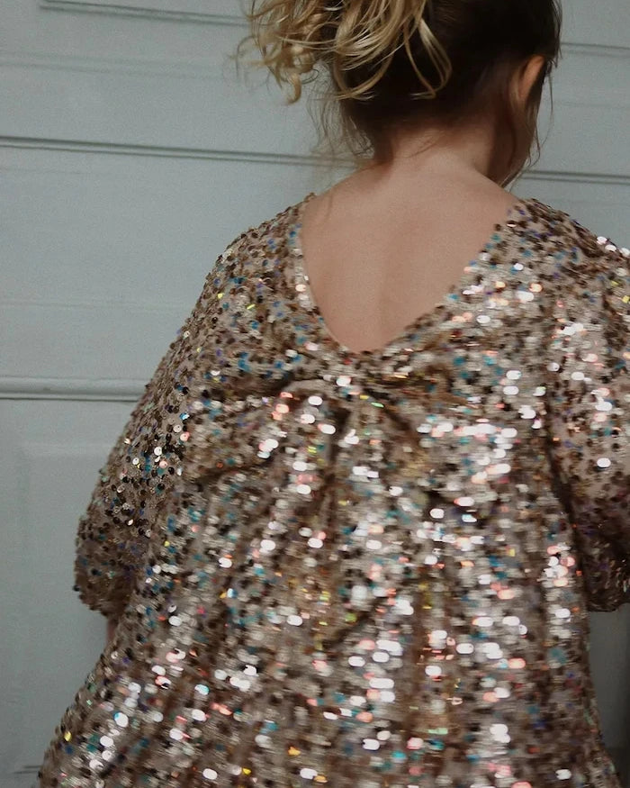 Konges Sløjd LILA SEQUINS BOW DRESS Çocuk Elbisesi