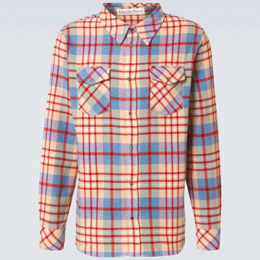God's True Cashmere - Al's Run plaid cashmere shirt