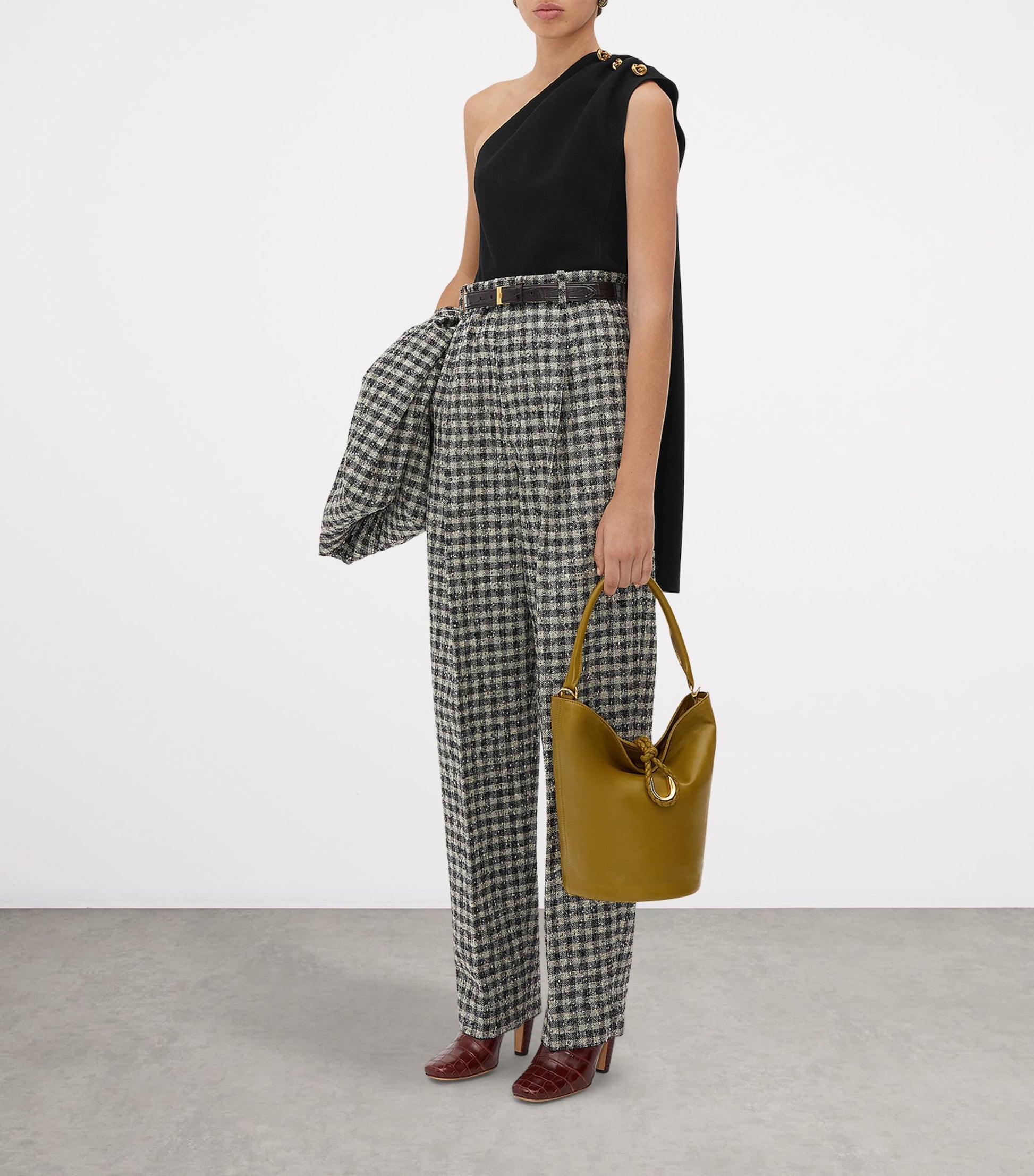 Yellow Leather Liberta Bucket Bag