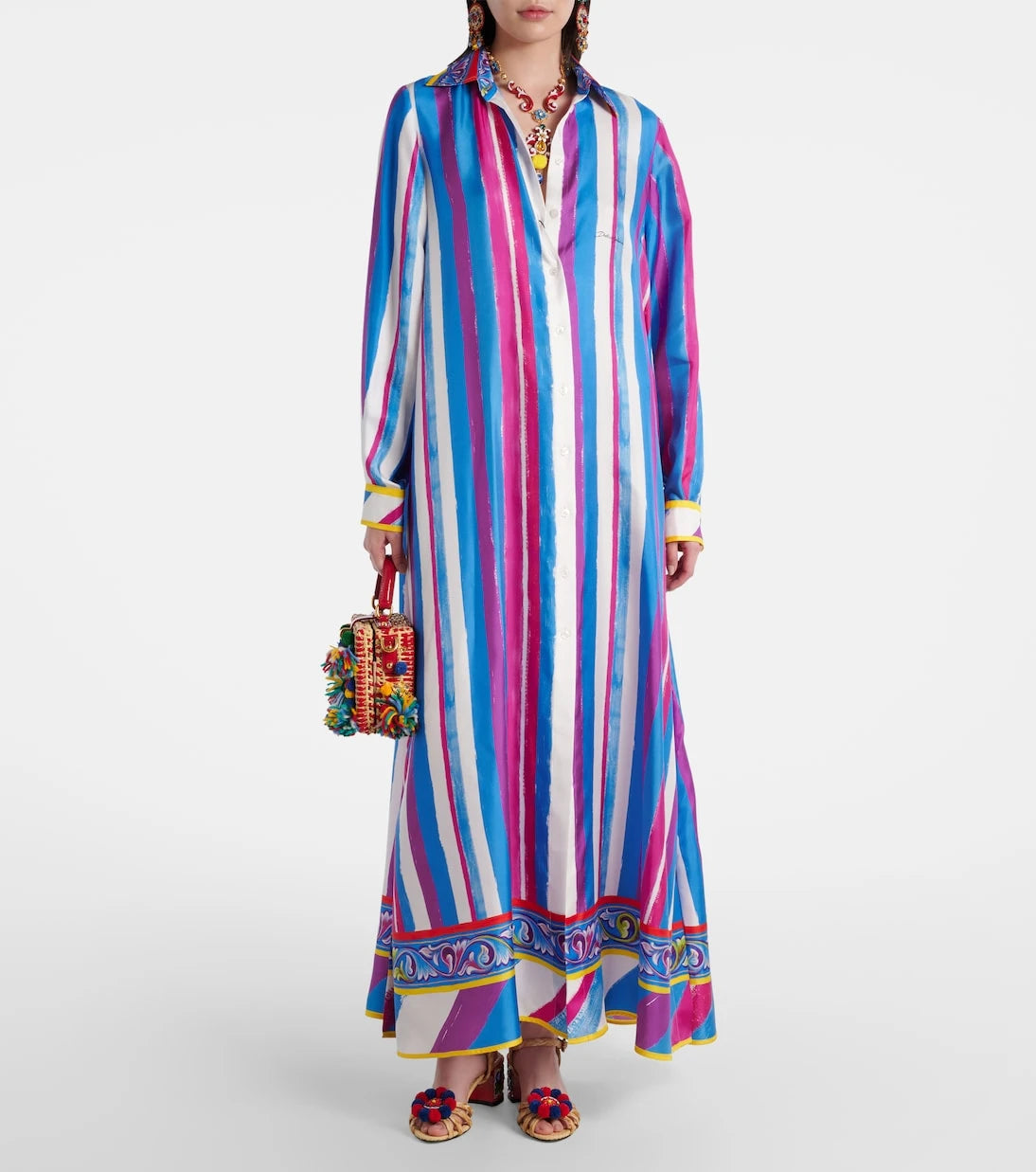 Dolce&Gabbana - Striped silk kaftan