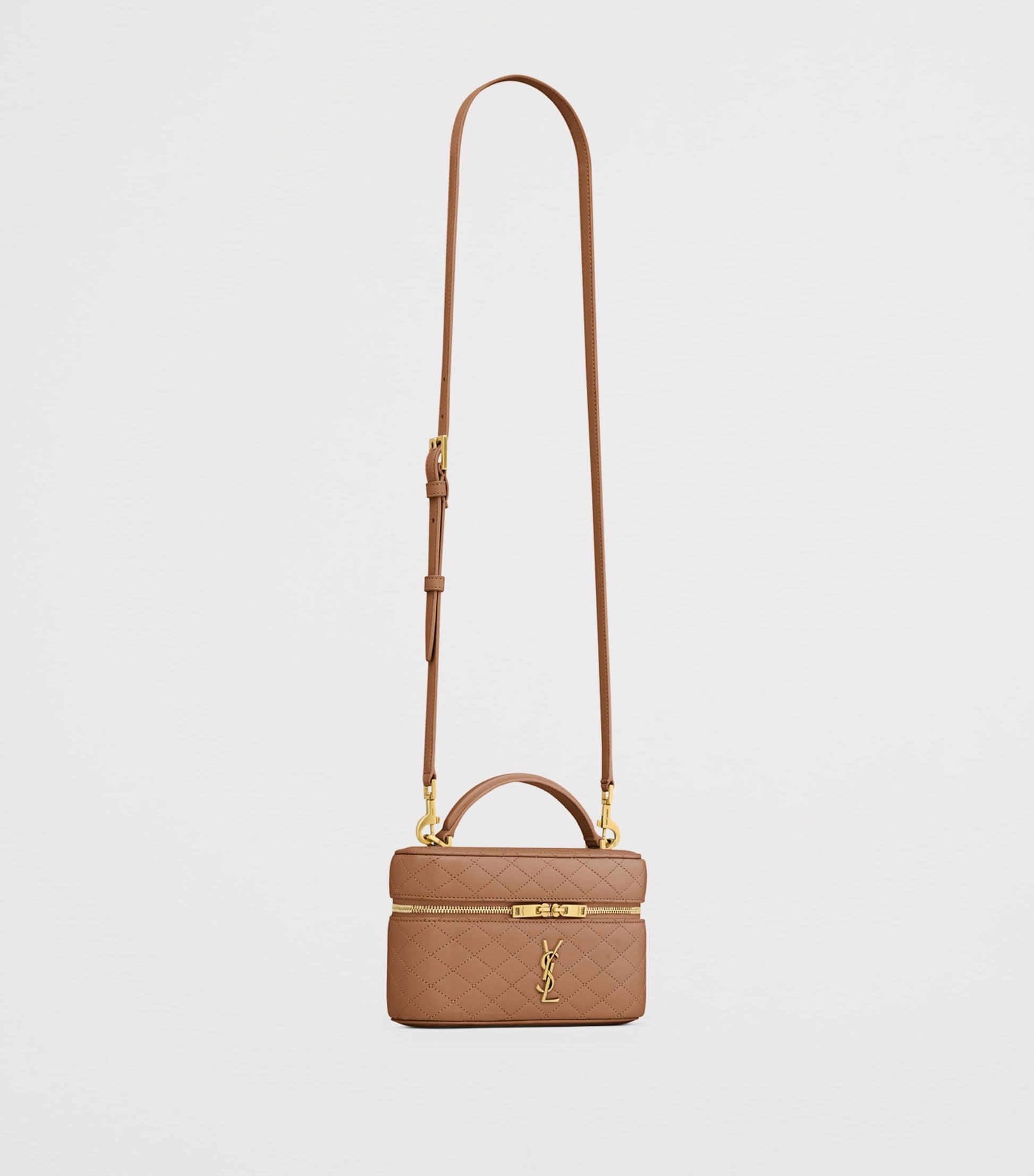 Saint Laurent Brown Lambskin Gaby Vanity Bag