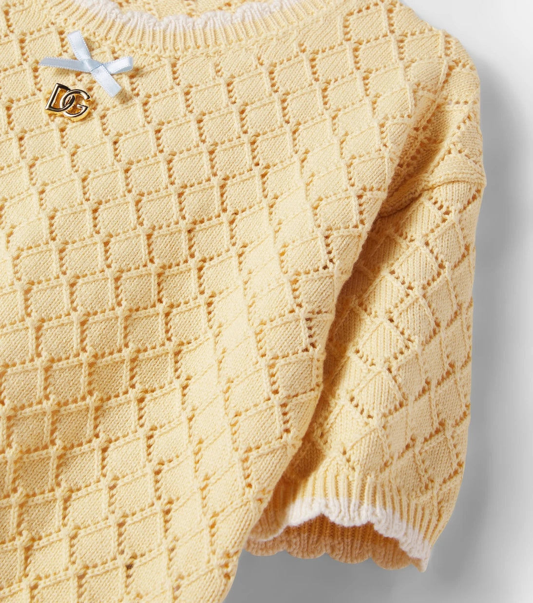 Dolce&Gabbana Kids - DG open-knit cotton top