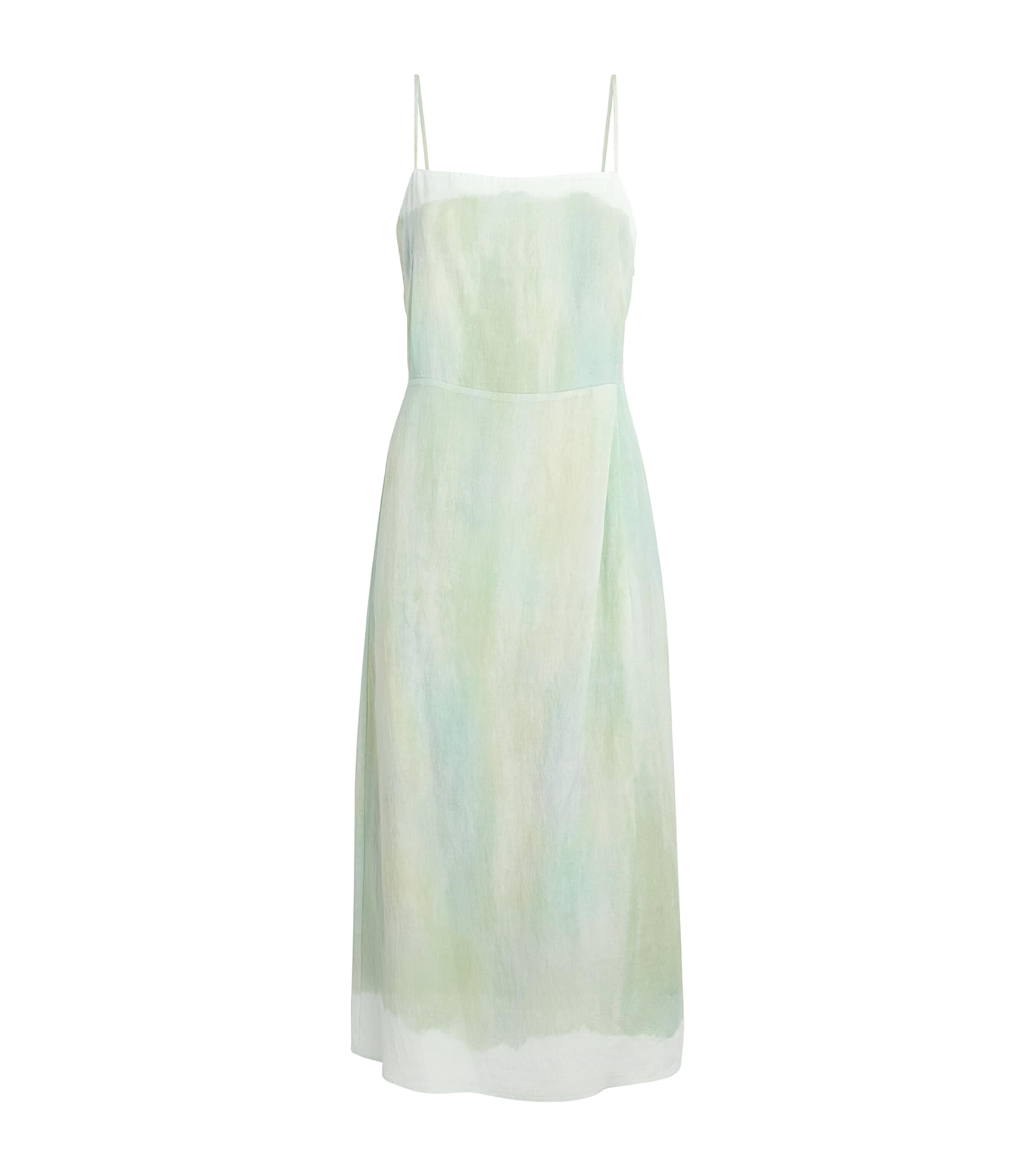 Satin Watercolour Midi Dress