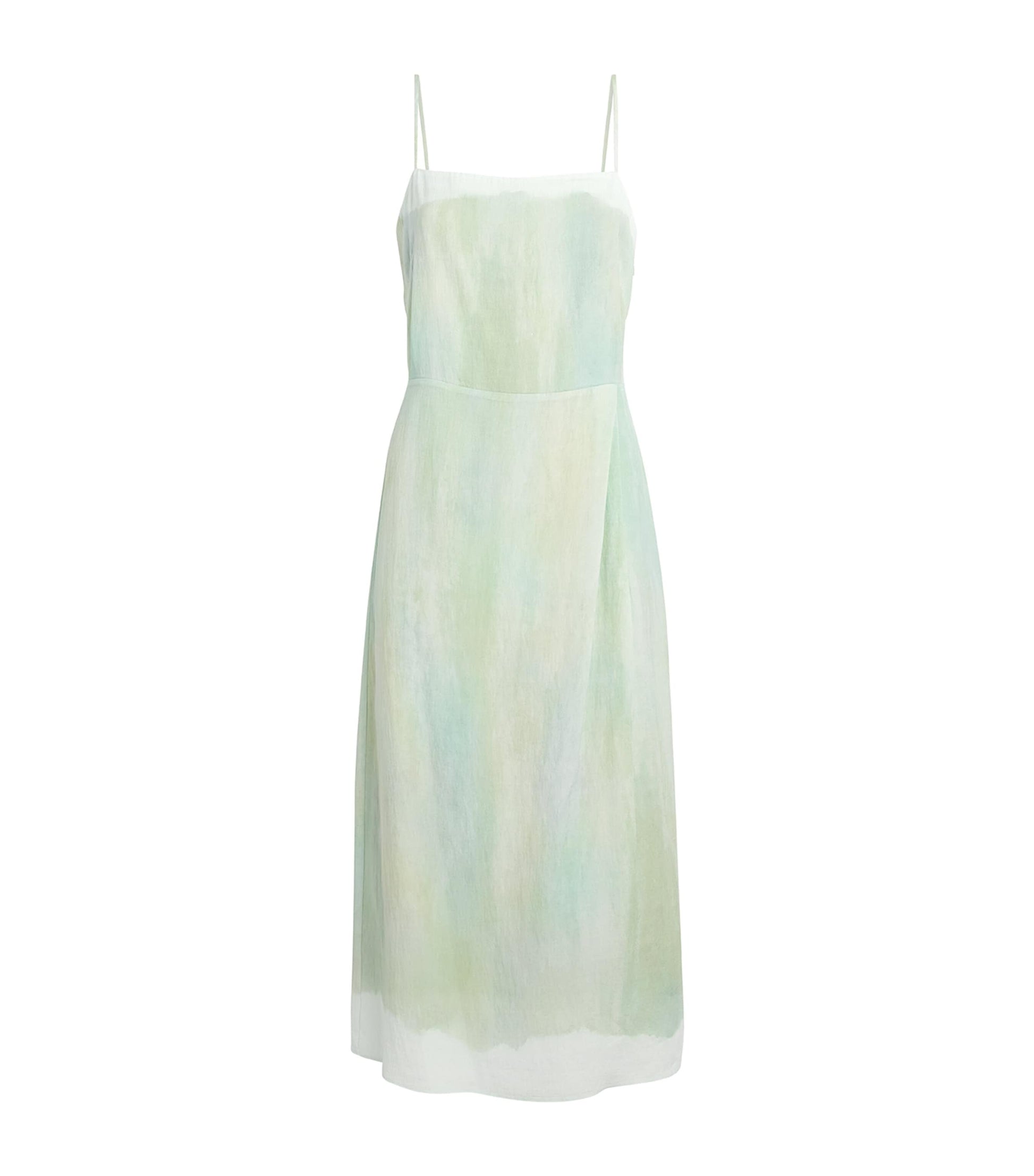 Satin Watercolour Midi Dress