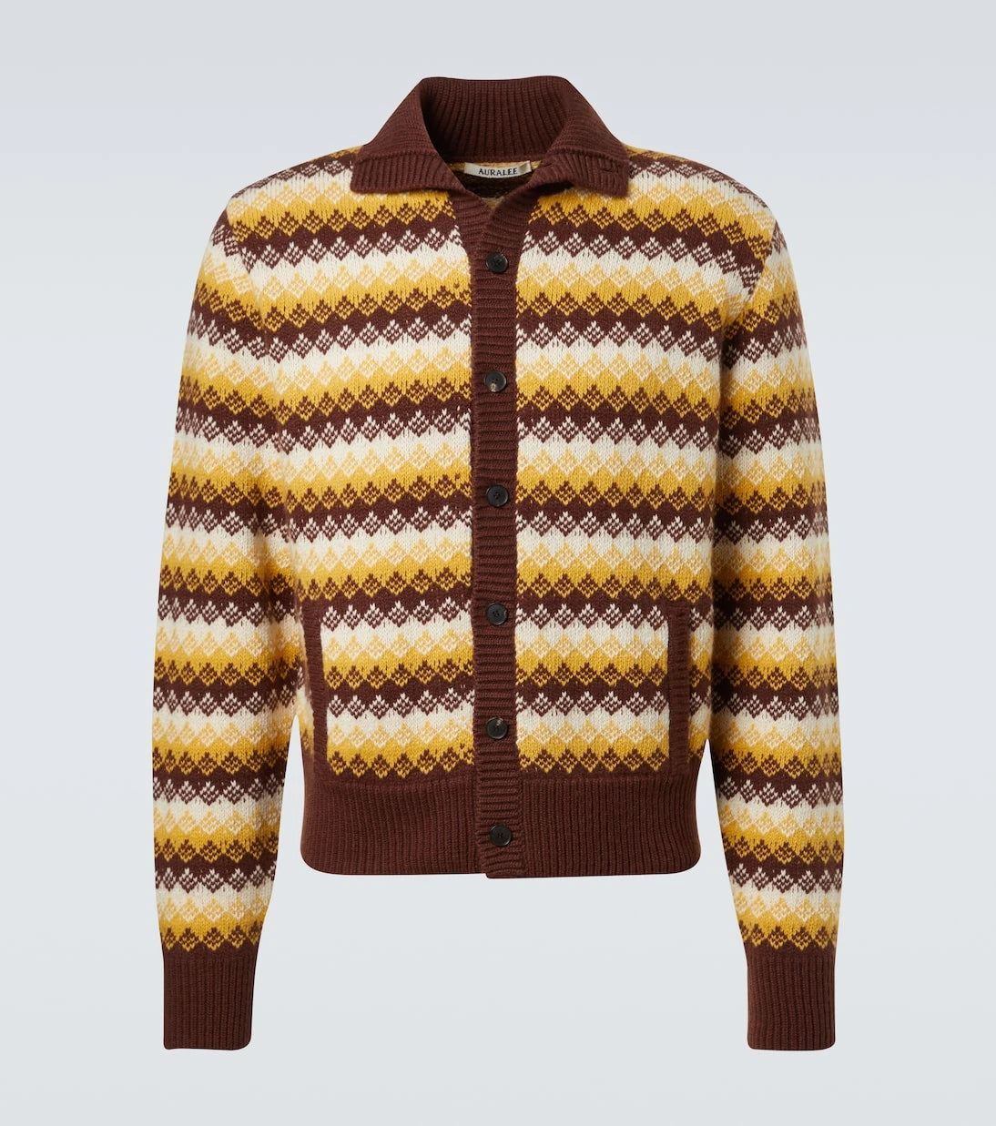 Auralee - Cashmere and wool jacquard cardigan