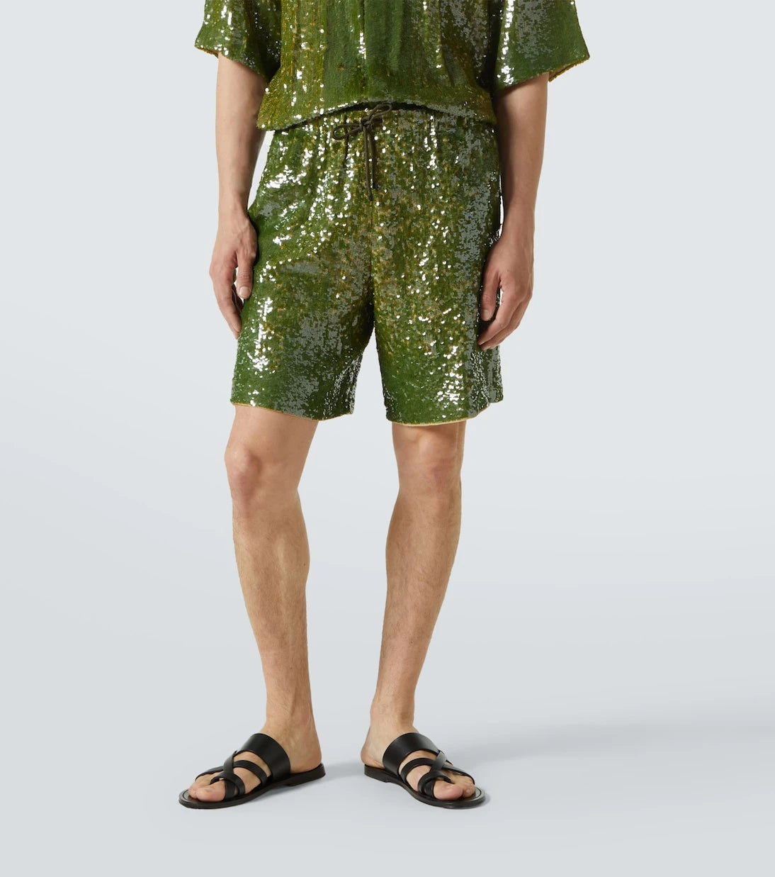 Dries Van Noten - Sequined Bermuda shorts