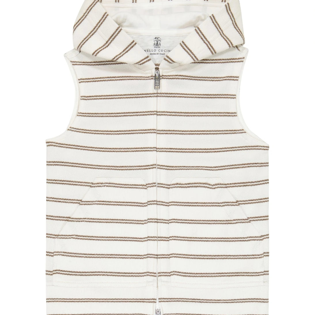 Brunello Cucinelli Kids - Hooded striped cotton vest