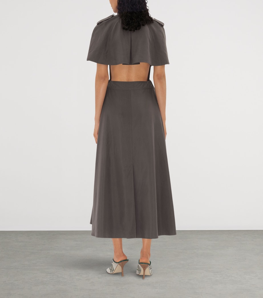 Burberry Silk Trench Midi Dress