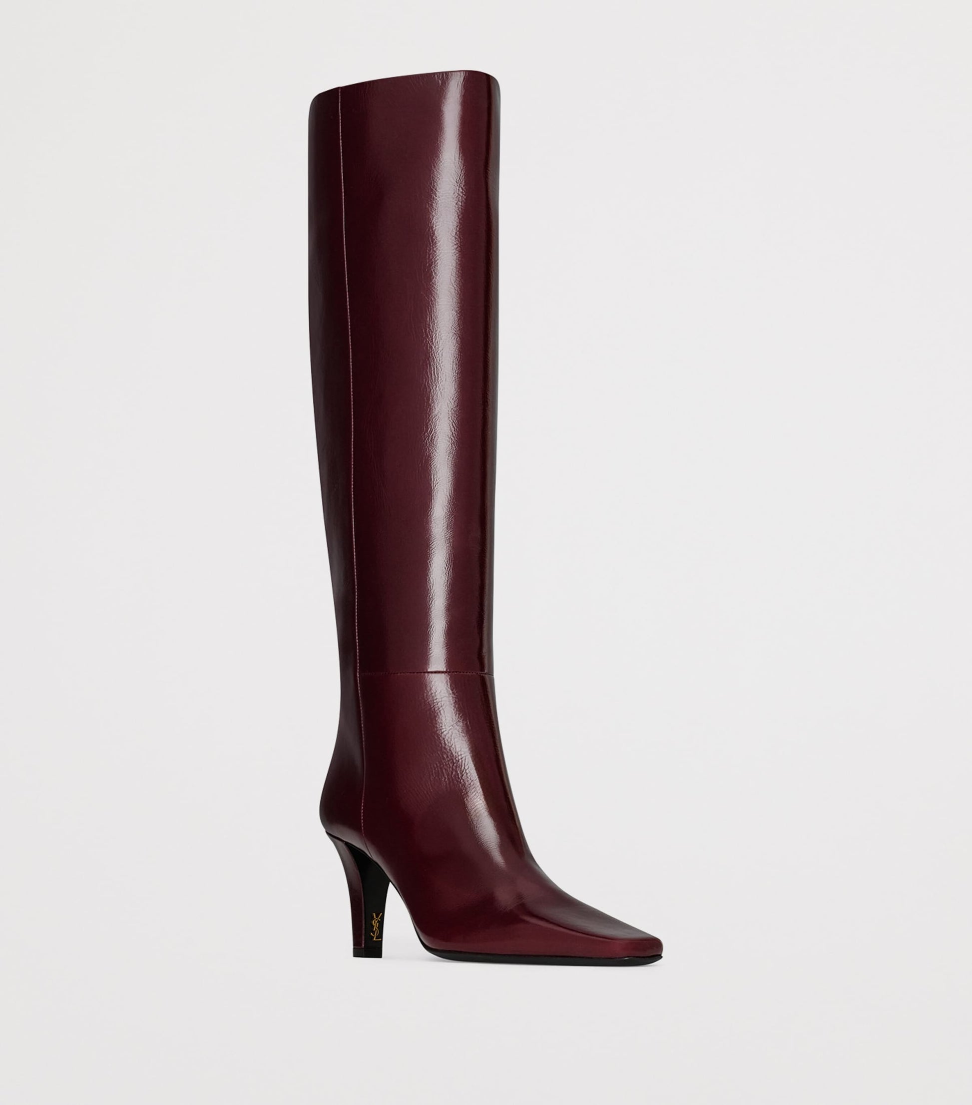 Saint Laurent Pink Patent Leather Jill Knee-High Boots 75