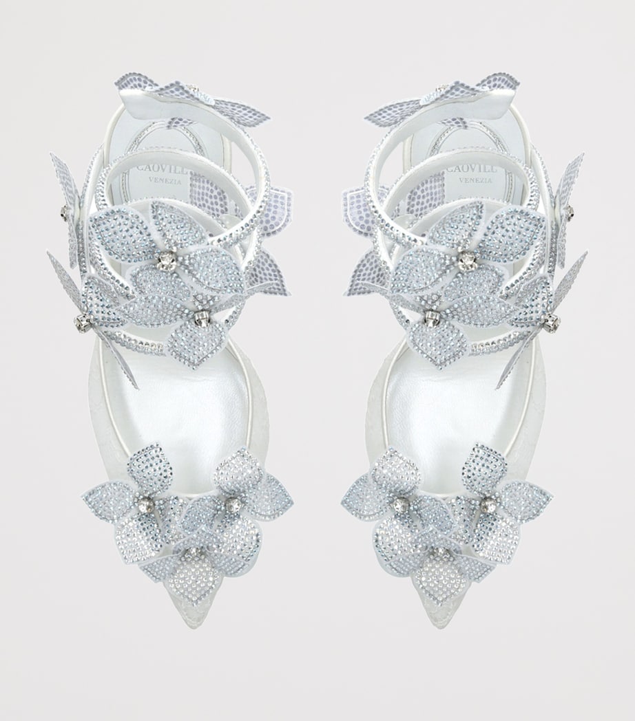 White Embellished Floriane Pumps 105