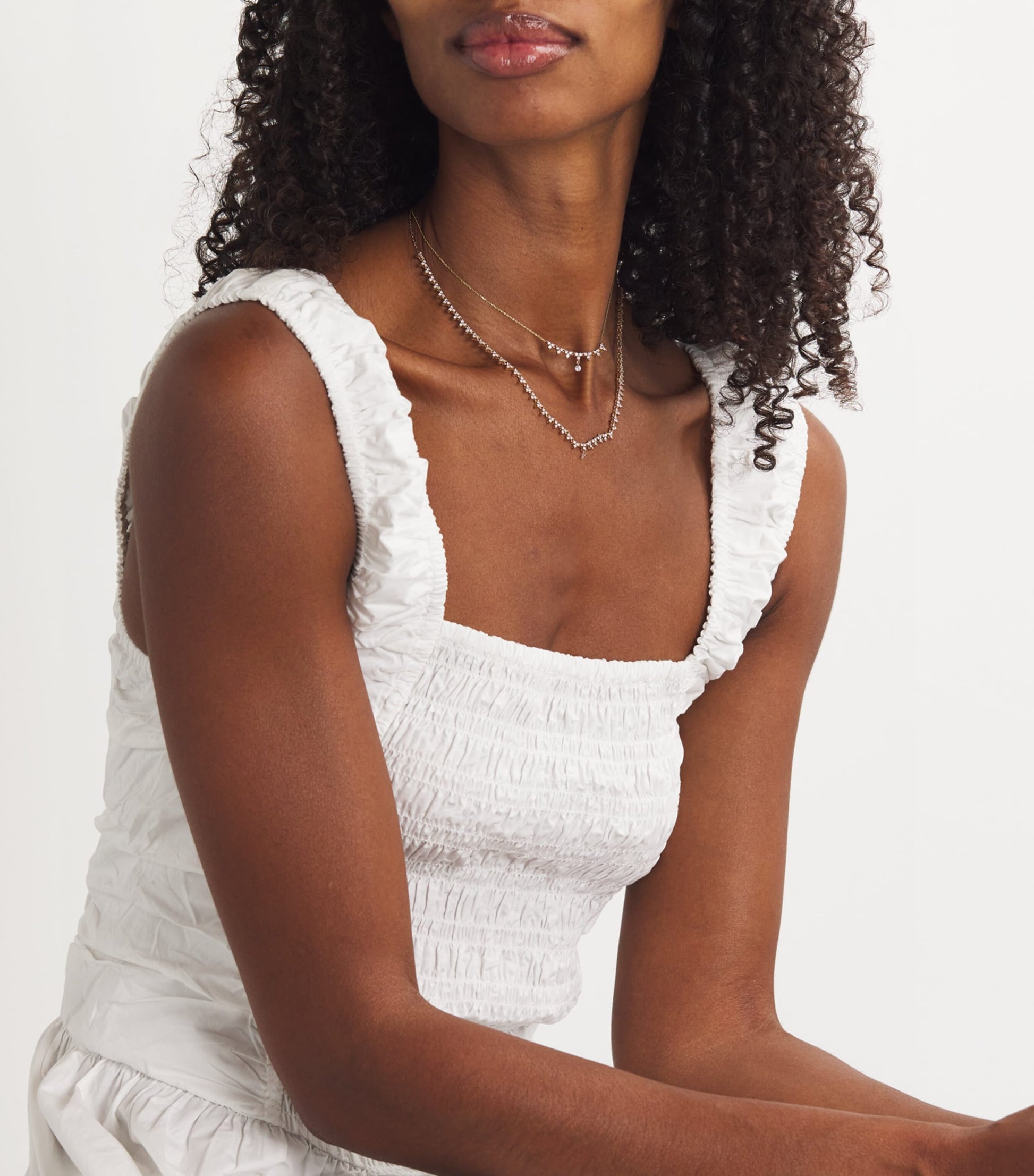 Persée Yellow Gold and Diamond Triangle Tennis Necklace