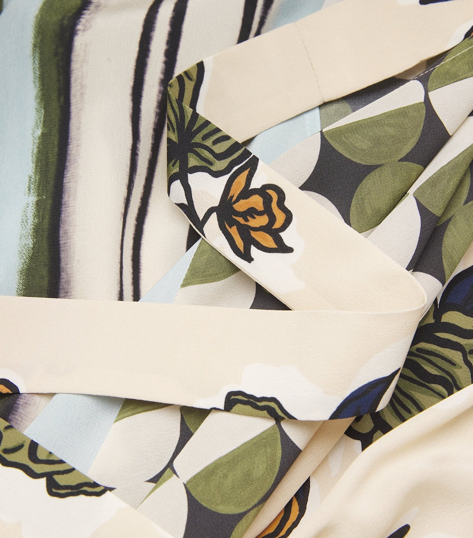 Weekend Max Mara Beige Silk Printed Midi Dress