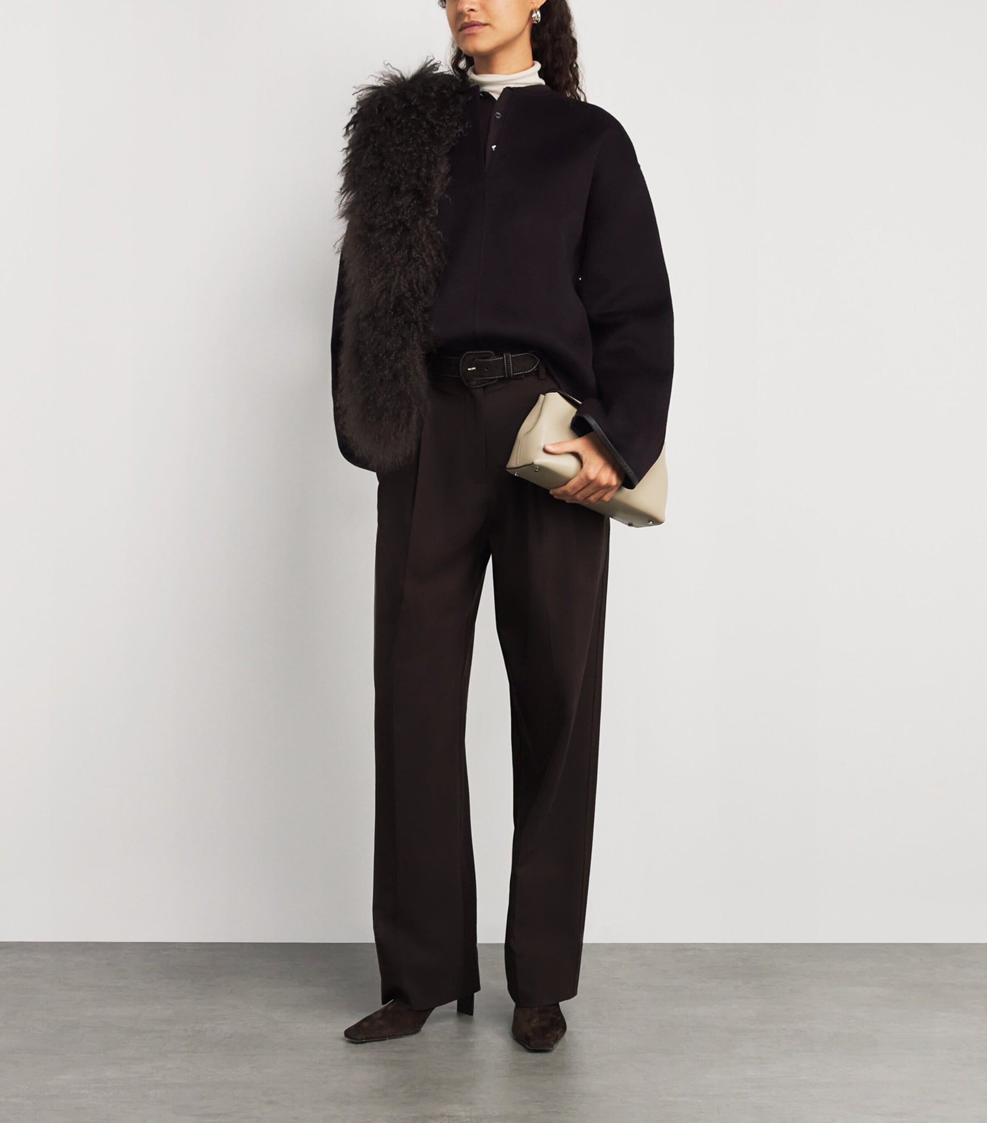 Yves Salomon Red Wool-Cashmere Double-Faced Top