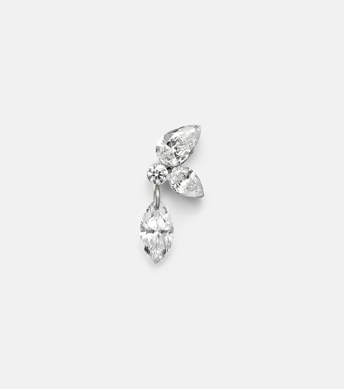 Maria Tash - Echo 18kt white gold single earring with diamonds