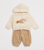 Cotton-Blend Racoon Hoodie and Trousers Set (6-36 Months)