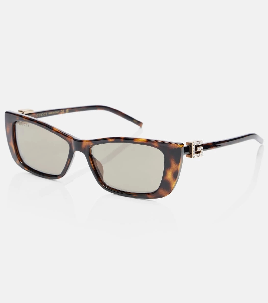 Gucci - Embellished rectangular sunglasses