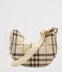 Burberry Leather-Trim Check Horseshoe Cross-Body Bag