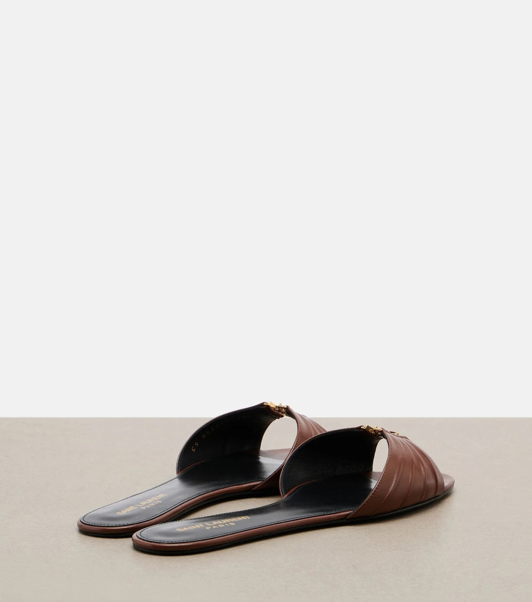 Saint Laurent - Babylone leather slides