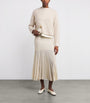 Soft Goat Ivory Brushed Cashmere Crew-Neck Sweater
