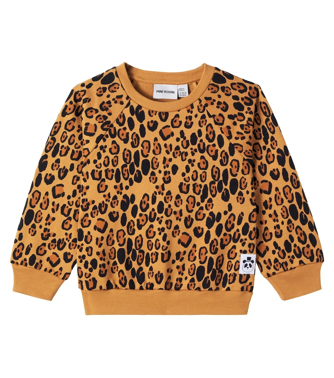 Mini Rodini - Leopar desenli pamuklu jarse sweatshirt