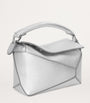 LOEWE Silver Mini Leather Puzzle Edge Top-Handle Bag
