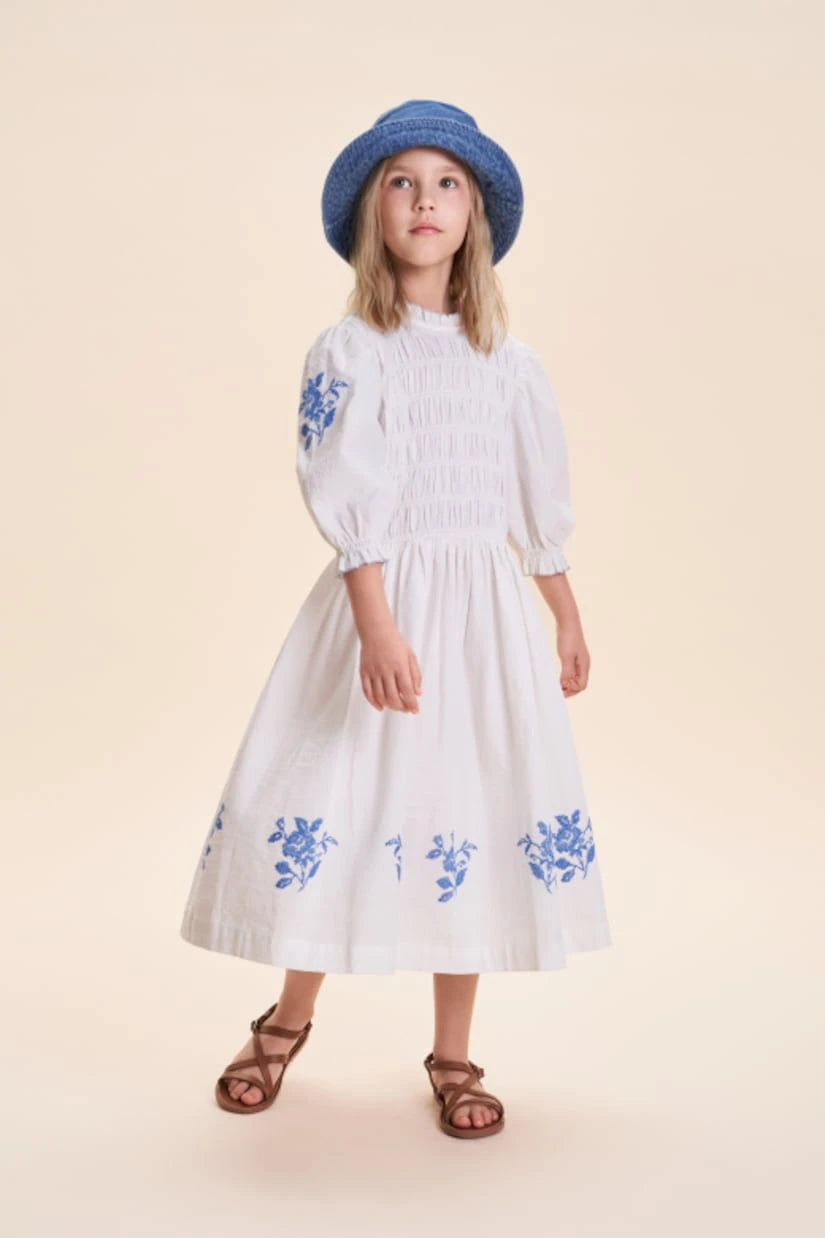 C'era Una Volta - Emmanuelle embroidered smocked cotton dress
