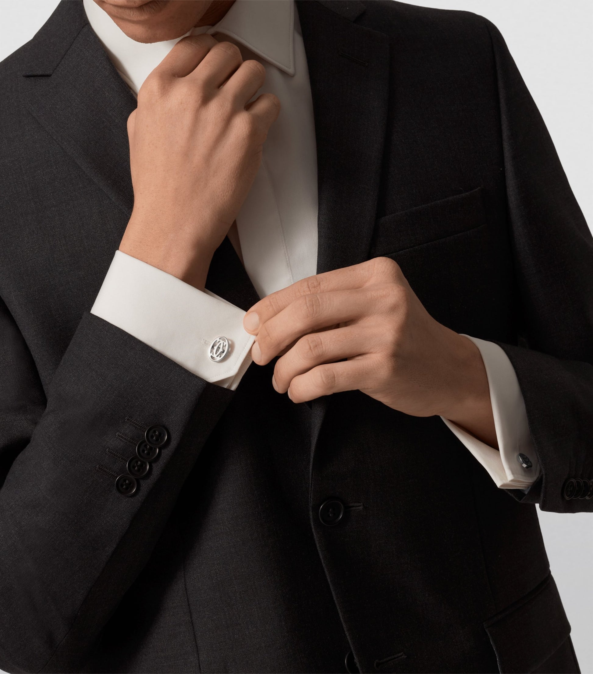 Sterling Silver Double C de Cartier Cufflinks