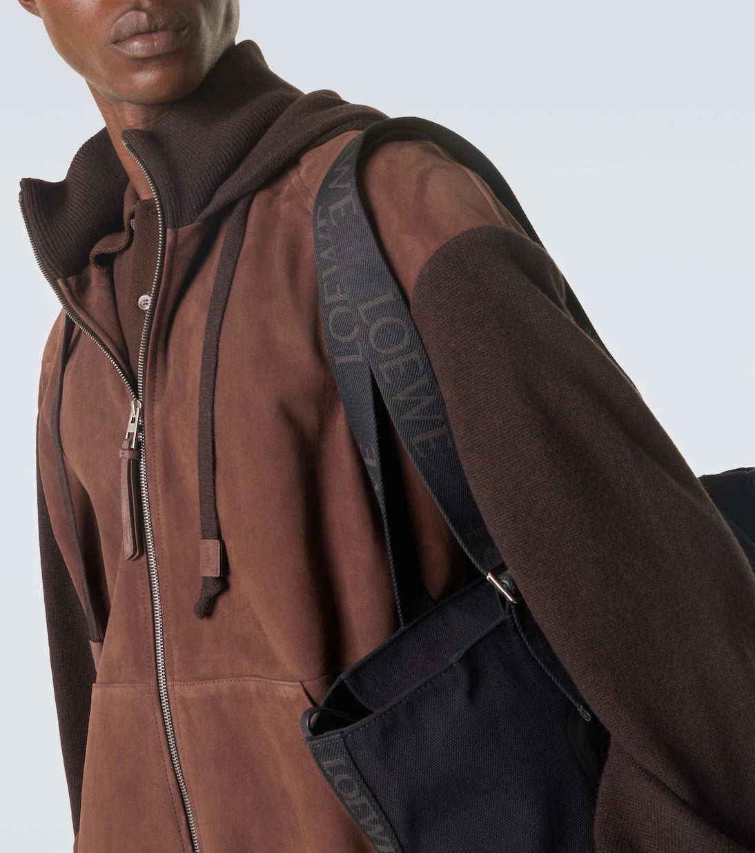 Loewe - Flex Medium canvas and suede tote bag