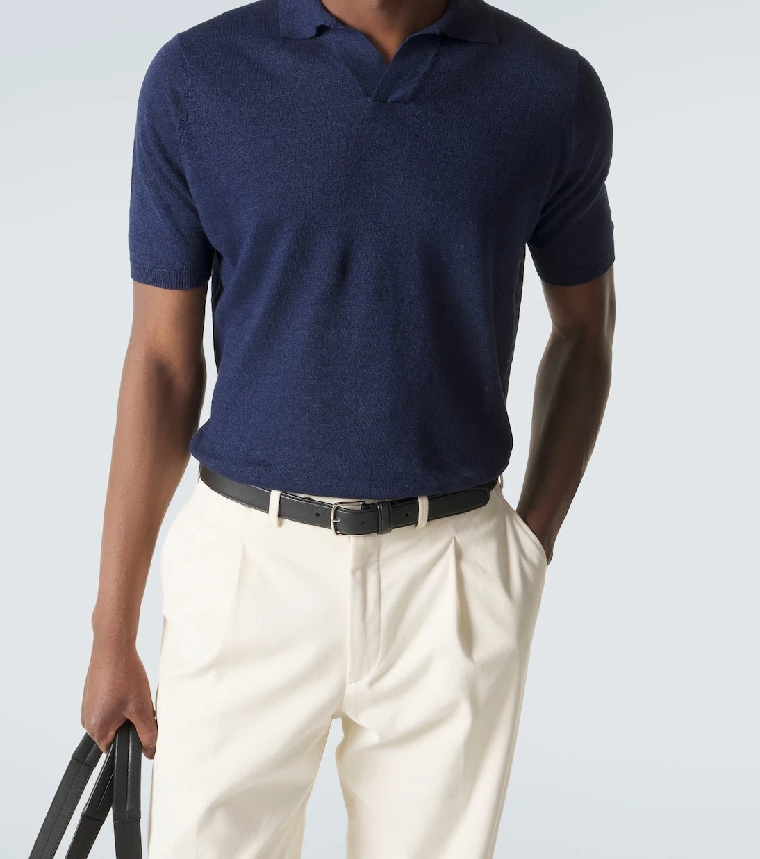 Thom Sweeney - Linen and cotton polo shirt