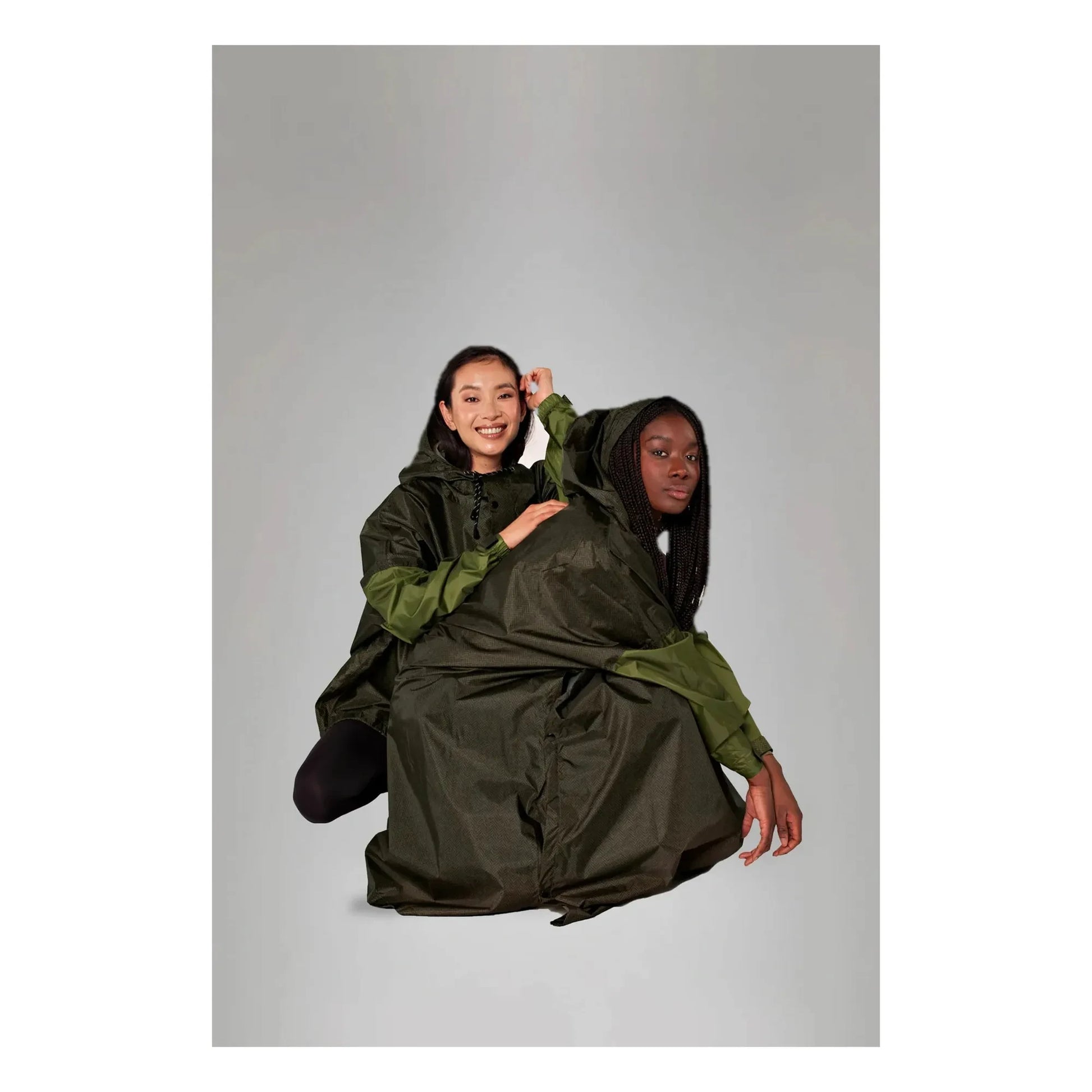 Rainkiss - Herringbone Raincoat Cape - Women's Collection | Brown
