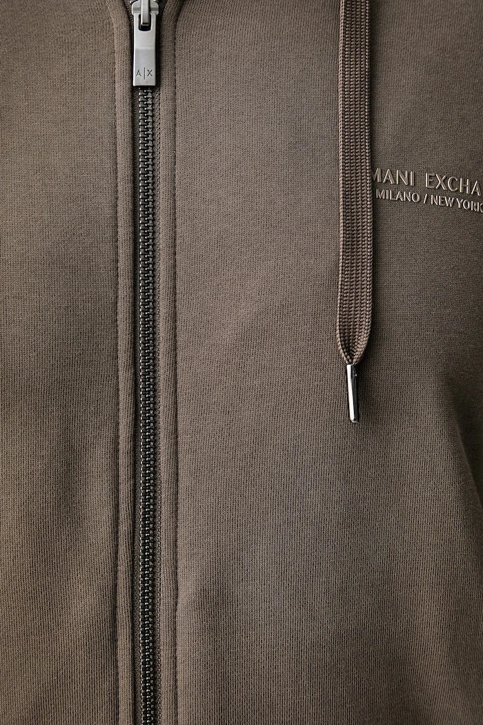 Armani Exchange Erkek Pamuklu Fermuarlı Kapüşonlu Sweatshirt