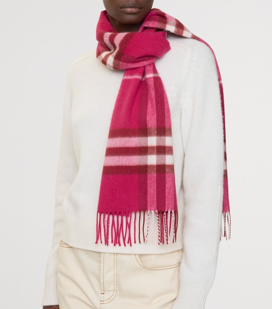 Burberry Pink Cashmere Check Scarf