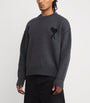 AMI Paris Black Wool Logo Sweater