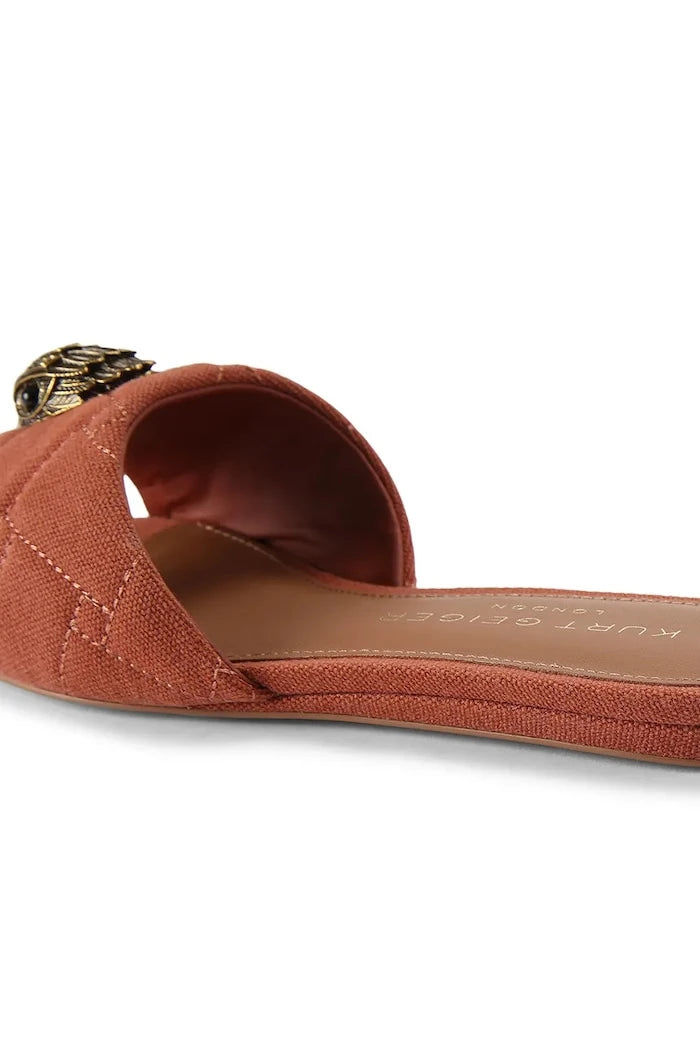 Kurt Geiger London Kadın Düz Taban Terlik Kensington Flat Sandal Rust