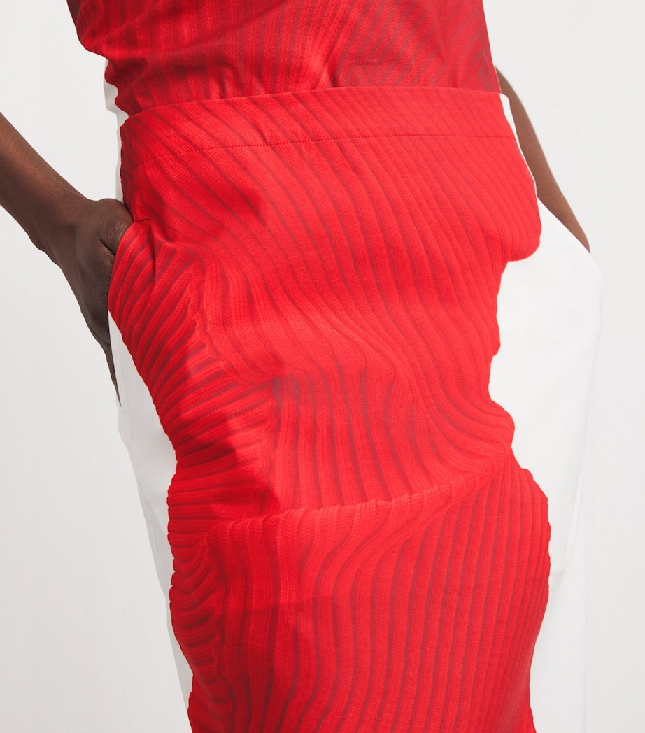 Red Cotton-Blend Knit As Represented Maxi Skirt