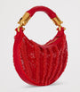 Balmain Red Mini Zebra-Print Ebene Top-Handle Bag