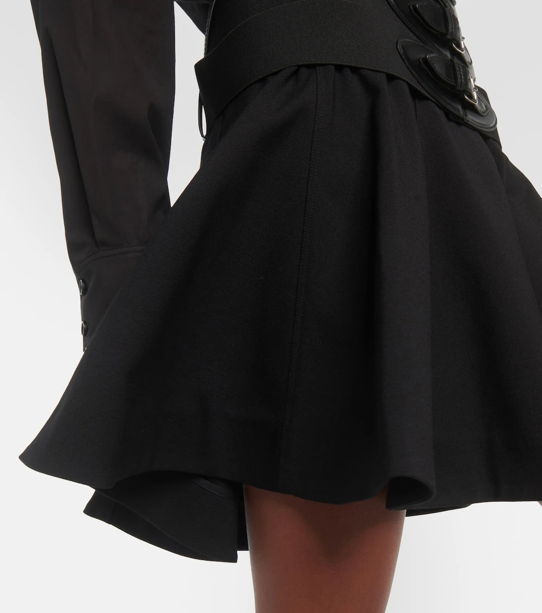 Alaïa - Belted wool miniskirt