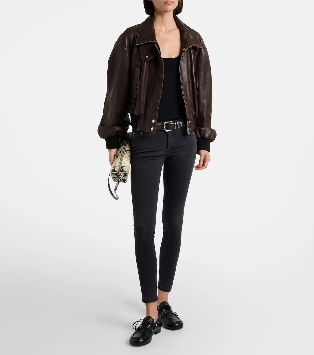 AG Jeans - بنطلون جينز سكيني بقصة منخفضة الخصر