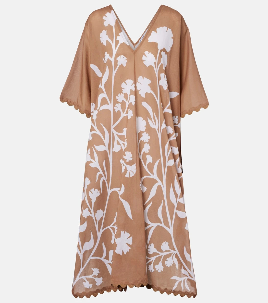 Juliet Dunn - Floral scalloped cotton kaftan