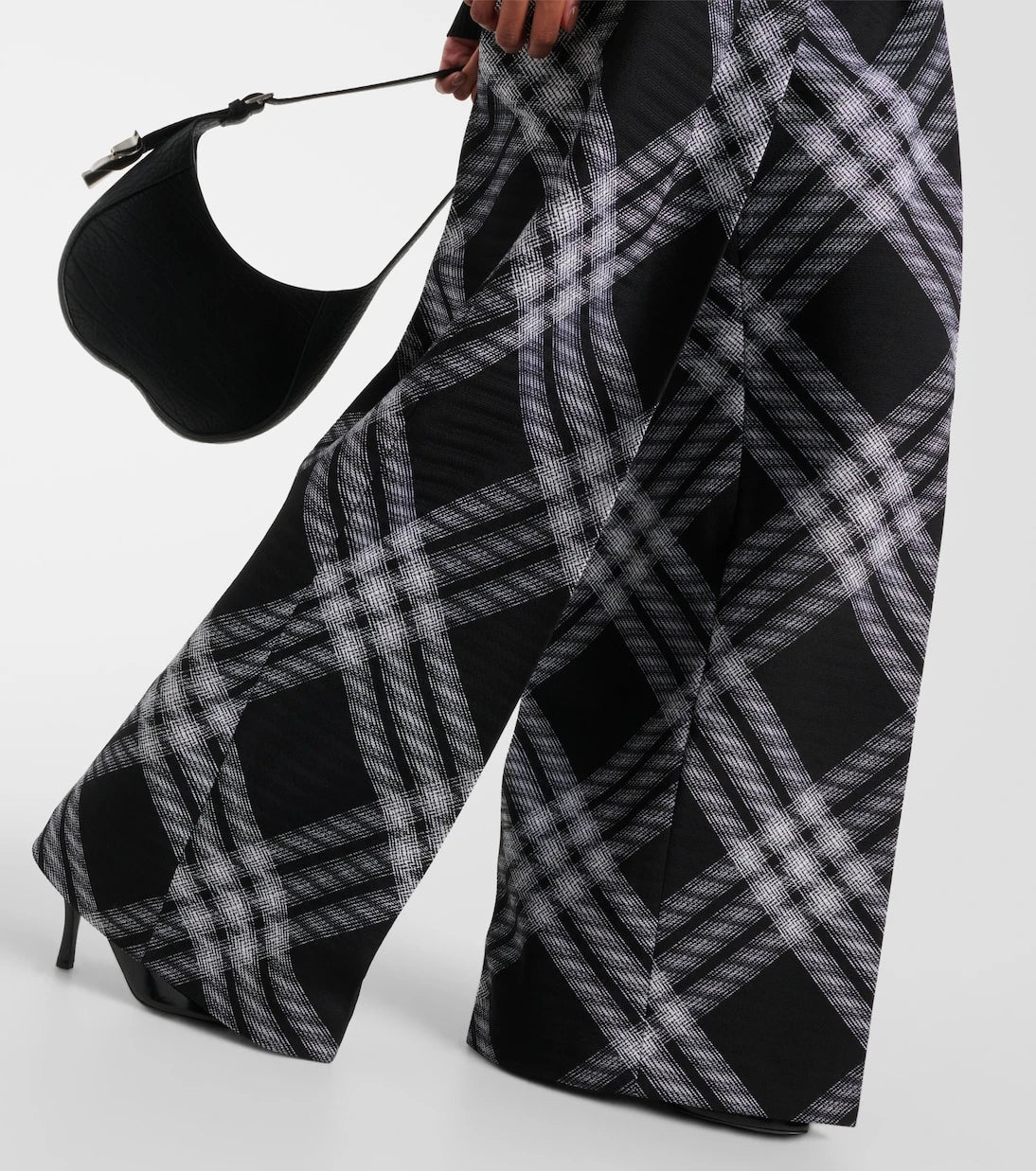 Burberry - Checked wool wide-leg pants
