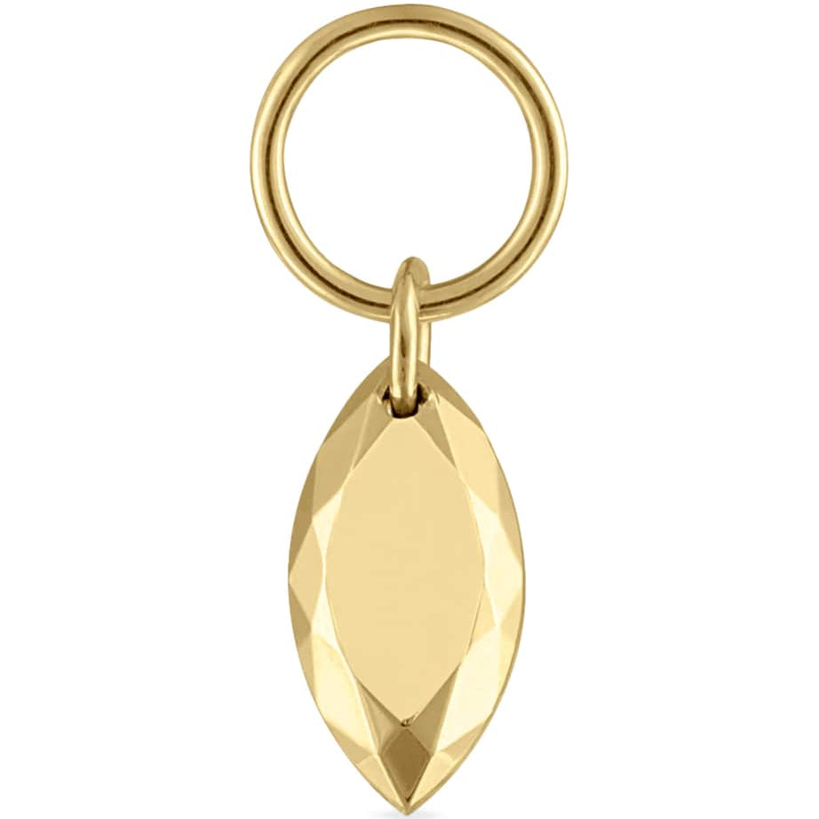 Faceted Gold Marquise Charm (5.5mm)