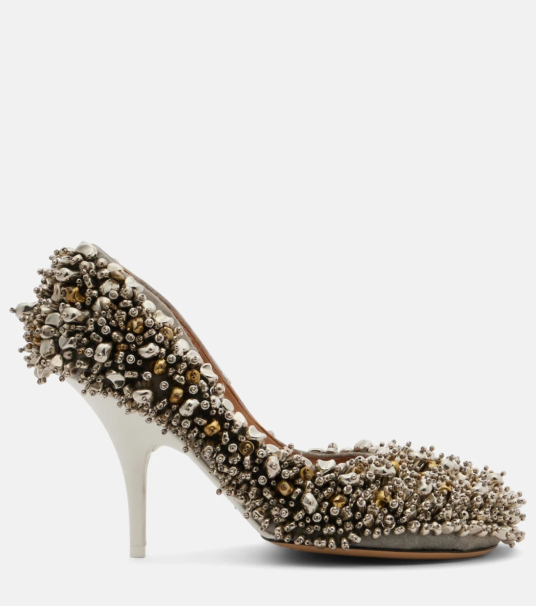 Dries Van Noten - Embellished leather-trimmed pumps